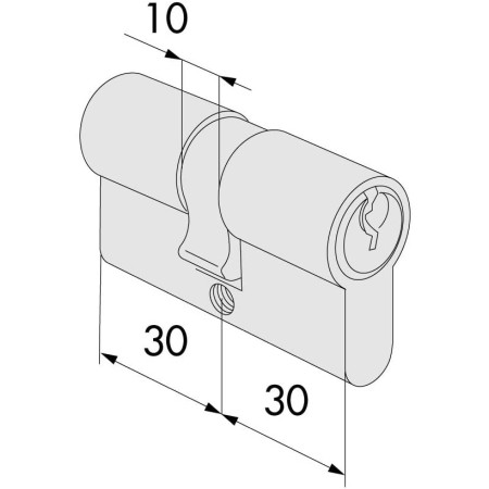 Misure del Cilindro per Serratura Cisa 30-30 - Cilindretto porta in Ottone