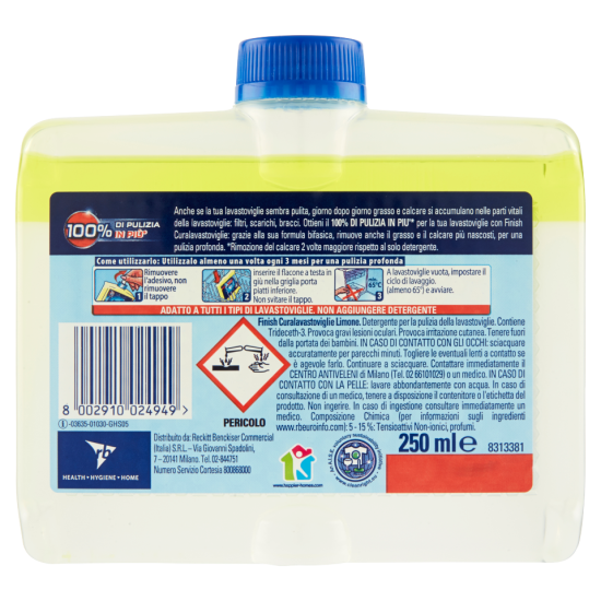 Informazioni e Istruzioni d'uso di Finish Curalavastoviglie Limone 250ml