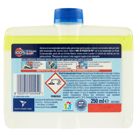 Informazioni e Istruzioni d'uso di Finish Curalavastoviglie Limone 250ml