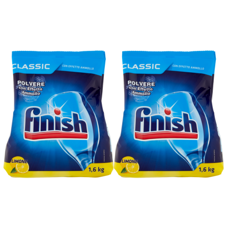 Finish Classic Polvere Con Effetto Ammollo Limone 2x1,6 kg