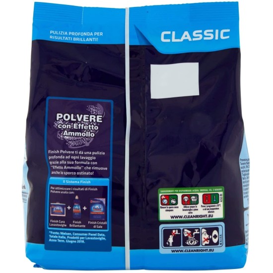 Finish Classic Detersivo Polvere Lavastoviglie Effetto Ammollo Regular 1,6 kg