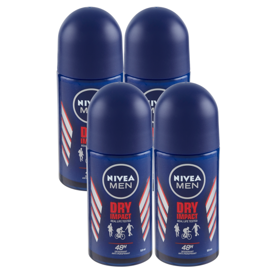 Nivea Men Deodorante Ascelle Intimo Dry Impact Anti-Perspirant 4x50 ml