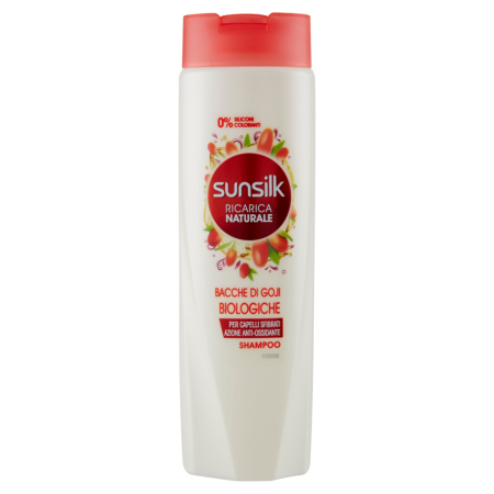Sunsilk Shampoo Capelli Secchi e Sfibrati 250ml - Ricarica Naturale Bacche di Goji Biologiche