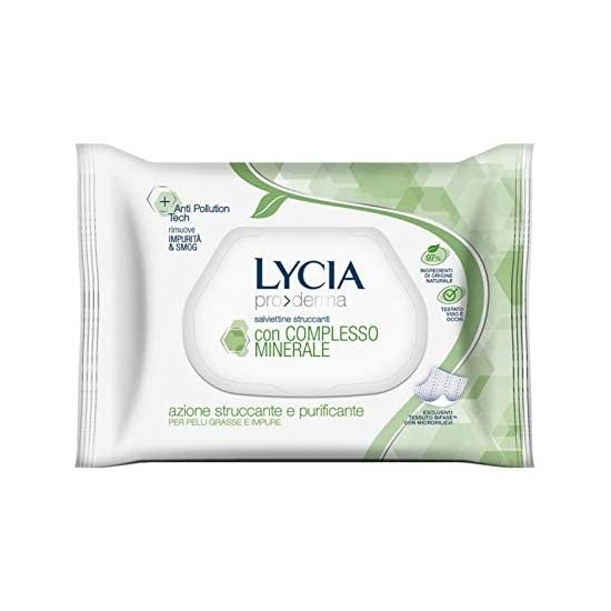 Confezione delle Salviettine Struccanti Lycia Pelle Grassa con Acqua Micellare - 20 pezzi
