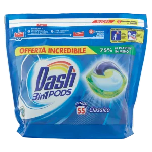 Detersivo Lavatrice capsule Pods Dash Classico 3in1- 55Lavaggi