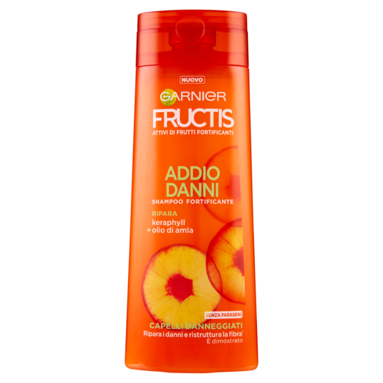 Shampoo Garnier Fructis per Capelli Danneggiati 250ml- Nutriente con Keraphyll e olio di Amla