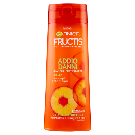 Shampoo Garnier Fructis per Capelli Danneggiati 250ml- Nutriente con Keraphyll e olio di Amla