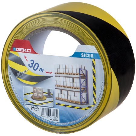 Nastro adesivo Giallo Nero Geko - Scotch Adesivo 50mm X 30m