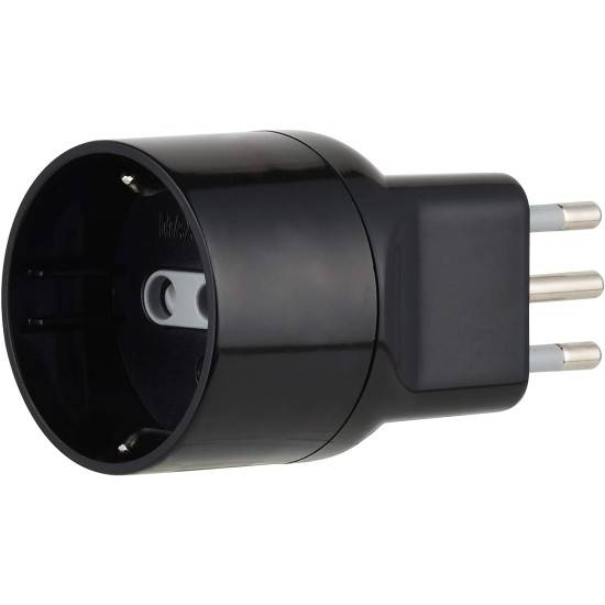Electraline 71024 Adattatore Salvaspazio Schuko Tedesco a Spina Piccola 10A