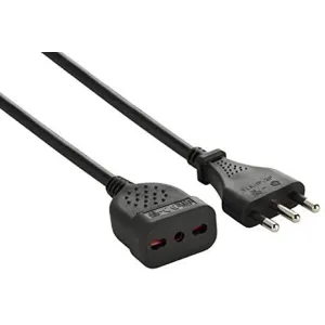 Prolunga 3m Electraline Spina e presa 10A e 16A Sicura - Nera