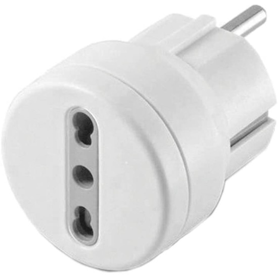 Presa Tedesca Adattatore Electraline Adattatore Shuko 10/16A - Bianco
