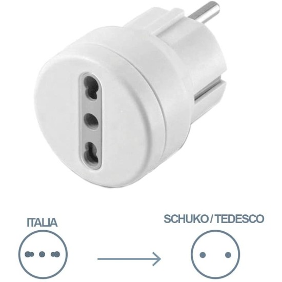 Dettaglio connettore Electraline 71047 Adattatore Tedesco