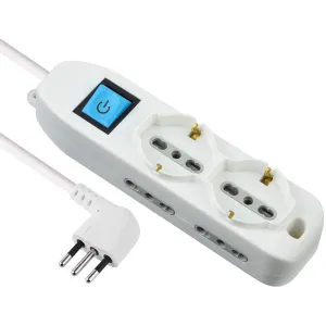 Multipresa Con Interruttore - Electraline Multipresa 6 Posti bianca