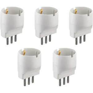 Electraline 71916 Adattatore Schuko, Spina 10A 230V - 5pz