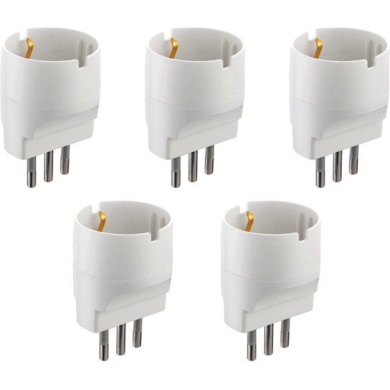 Electraline 71916 Adattatore Schuko, Spina 10A 230V - 5pz