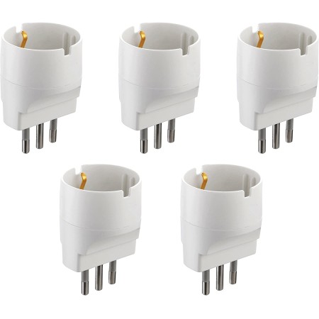 Electraline 71916 Adattatore Schuko, Spina 10A 230V - 5pz