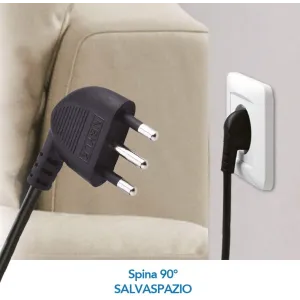 Electraline Multipresa 4 posti - Ciabatta Elettrica Nera con interruttore 2