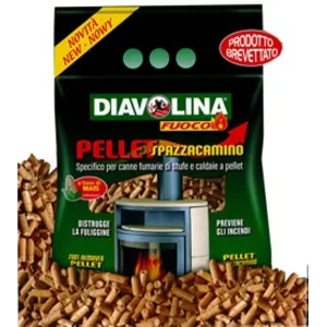 Diavolina Spazzacamino Pulitore Stufe a Pellet 1,5kg