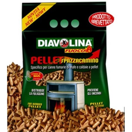 Diavolina Spazzacamino Pulitore Stufe a Pellet 1,5kg