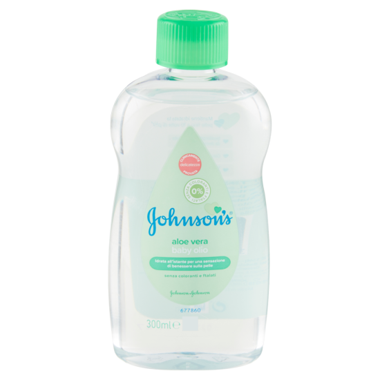 Olio Idratante Johnsons Baby 300ml Aloe Vera per Bambini e Adulti