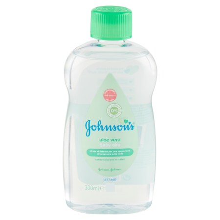 Olio Idratante Johnsons Baby 300ml Aloe Vera per Bambini e Adulti