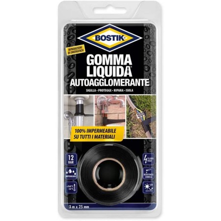 Blister Autoagglomerante Nastro 3mx25mm -Bostik Gomma Liquida Nastro
