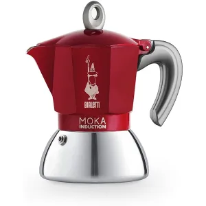 Caffettiera Bialetti 2 Tazze Moka Induzione - in Alluminio Rossa
