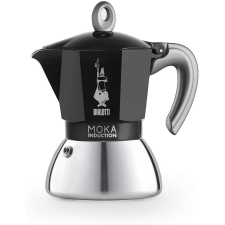 primo piano della Moka Induction Bialetti 4 tazze Nera