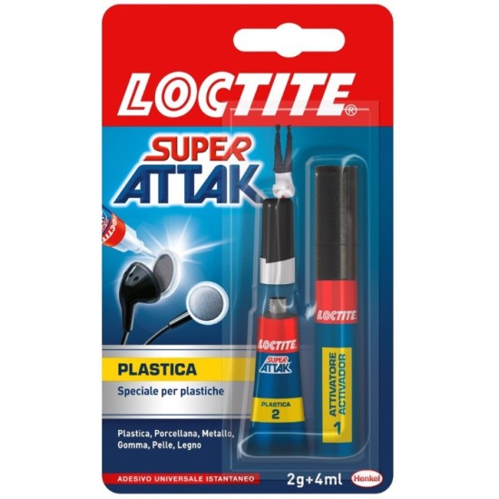 Super Attak Loctite Plastica 2g+4ml – Colla attak istantanea