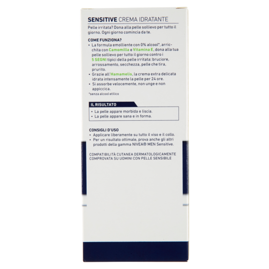 Informazioni e consigli d'uso della Crema Nivea Sensitive per viso e collo.