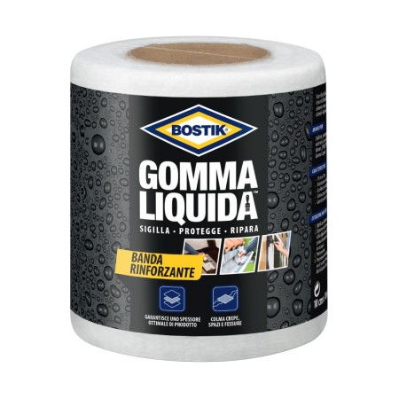 Bostik Gomma Liquida Banda Rinforzante - Impermeabilizzante 10cm X 10m