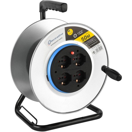 Electraline Avvolgicavo In Metallo Vuoto Da 50 Metri Senza Cavo