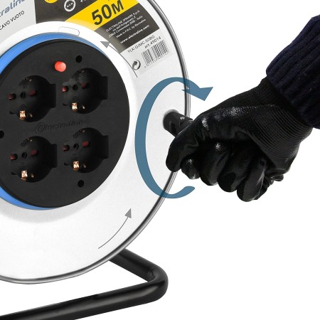 Electraline Avvolgicavo In Metallo Vuoto Da 50 Metri Senza Cavo