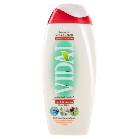 Vidal Detergente Corpo & Capelli Dermoprotettivo Con Antibatterico Menta & Lime 500ml