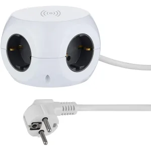 Electraline 62079 Multipresa Cubo Caricatore Wireless 3 porte USB