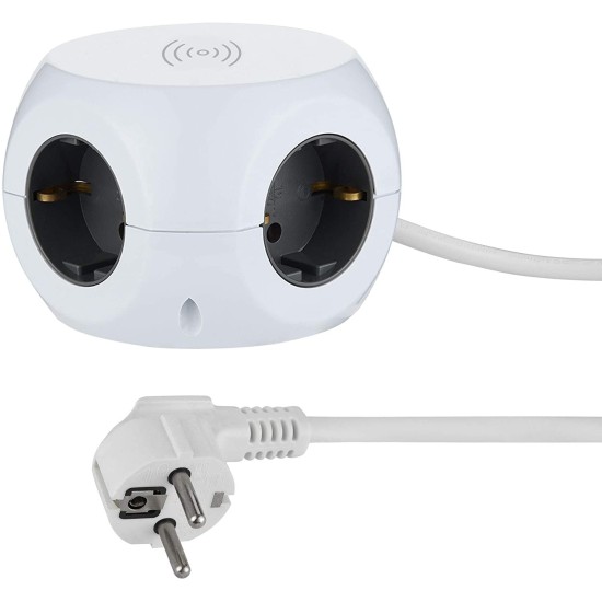 Electraline 62079 Multipresa Cubo Caricatore Wireless 3 porte USB