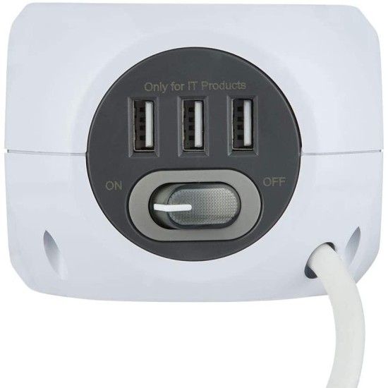 Electraline 62079 Multipresa Cubo Caricatore Wireless 3 porte USB