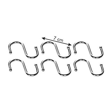 Ganci Appendini Cucina Tescoma da 6pz in Acciaio Cromato 7cm