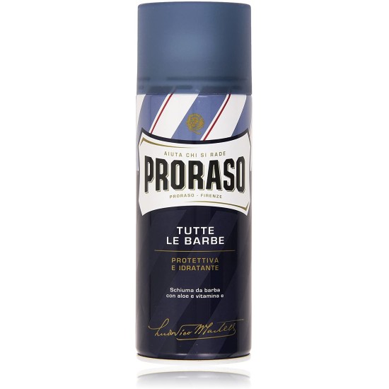 Schiuma da Barba Proraso Blu 400ml- Sapone da barba con Aloe