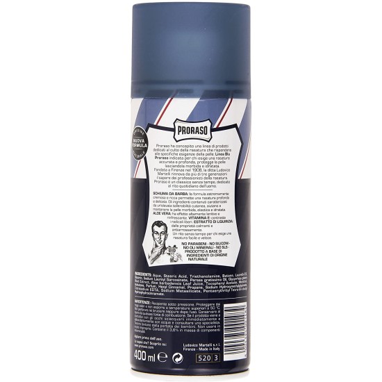 Informazioni su Proraso Schiuma da Barba blu Protettiva e Idratante