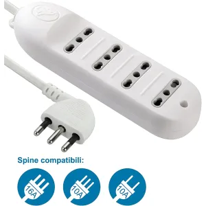 Electraline Multipresa Bivalente - Ciabatta presa 4 posti 2