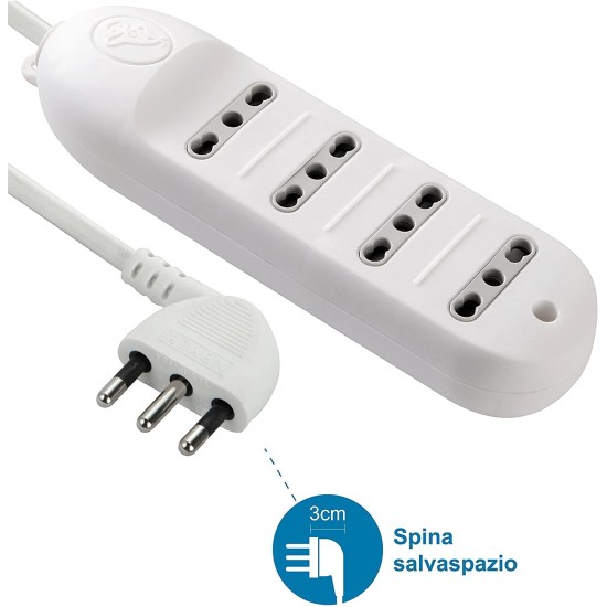 Electraline Multipresa Bivalente - Ciabatta presa 4 posti