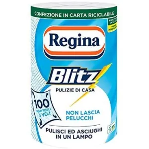 Carta Assorbente Regina Blitz Rotolo carta cucina 100 Strappi 3 veli
