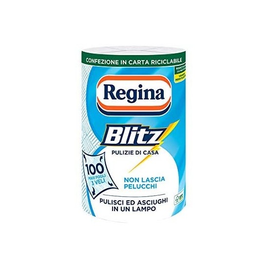 Carta Assorbente Regina Blitz Rotolo carta cucina 100 Strappi 3 veli