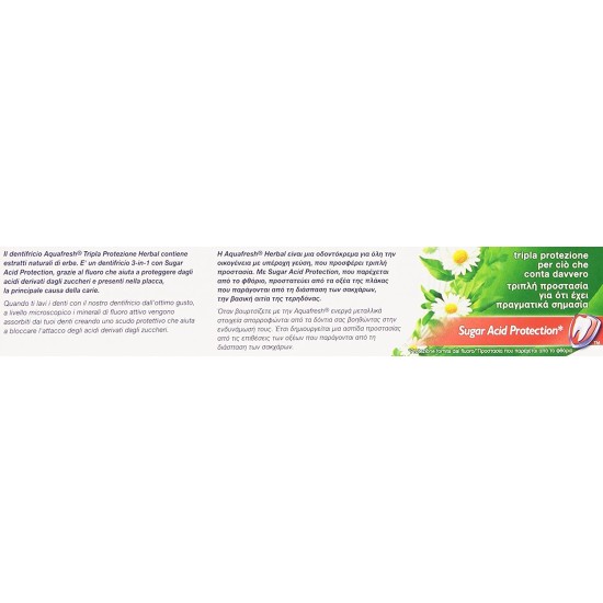 informazione su incredienti di Dentifricio Aquafresh Herbal 75ml