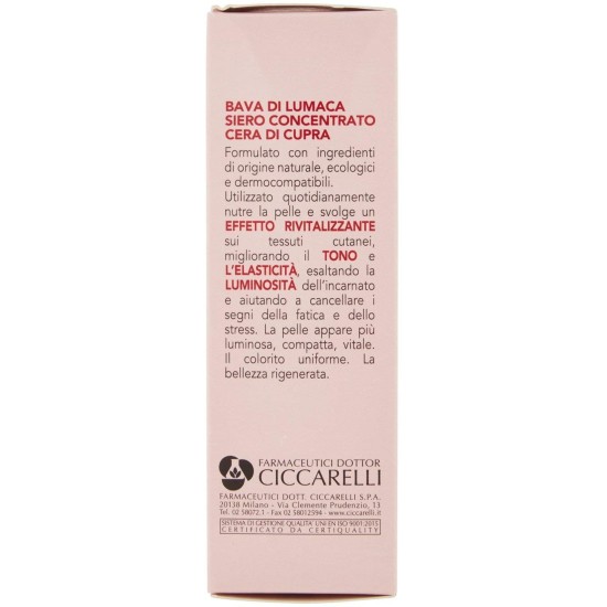 Informazione sulla Formula di Cera di Cupra Siero Bava di Lumaca