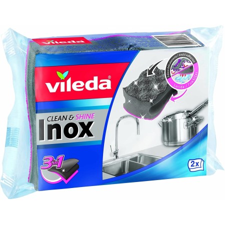 confezione Vileda Spugna Abrasiva Inox Clean e Shine