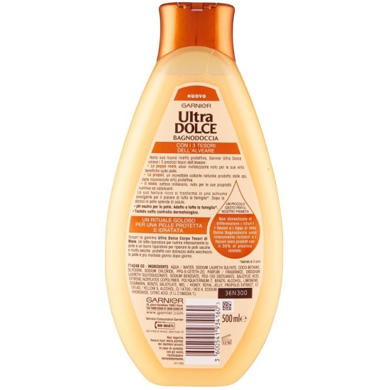 Garnier Ultra Dolce Bagnoschiuma Docciaschiuma Tesori di Miele 500ml