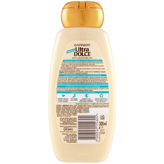 Garnier Ultra Dolce Shampoo Rituale Crema di Mandorla e Olio d'Argan 300ml