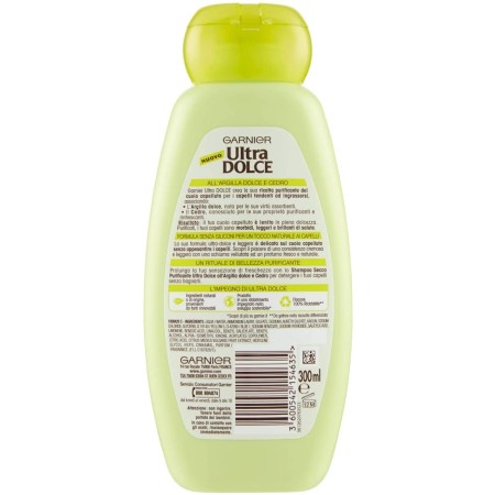 Garnier Ultra Dolce Shampoo all'Argilla etichetta sul retro